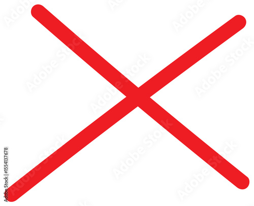 Handwritten X mark. Vector. Simple mark, icon. red. X. Mistake. Peke. Correct. Checked.