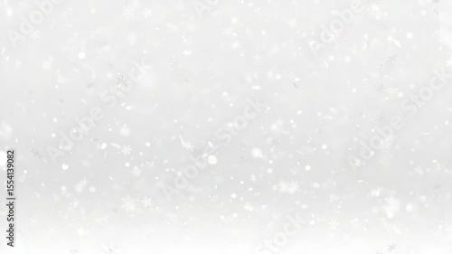 Delicate Snowflakes Gently Falling Against A Clean White Background Creating A Winter Wonderland
