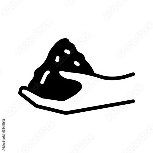 Vector solid black icon for Handful colors