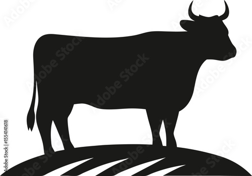 Cow silhouette, Black cow silhouette, animal silhouette