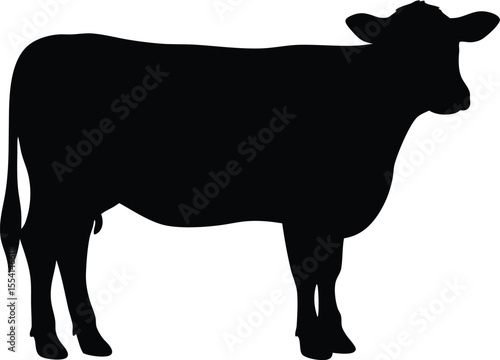Cow silhouette, Black cow silhouette, animal silhouette