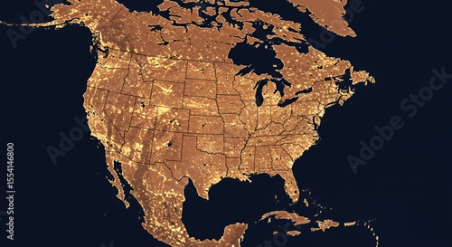 North America's Glowing Cities: A Nighttime Satellite View