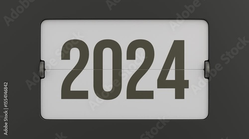 Flip scoreboard 2026 year. 3D render