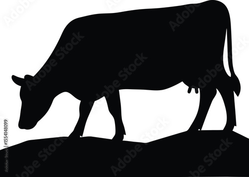 Cow silhouette, Black cow silhouette, animal silhouette