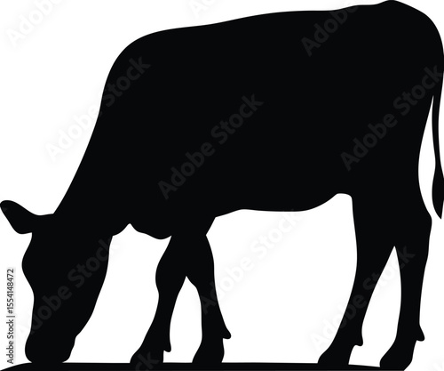 Cow silhouette, Black cow silhouette, animal silhouette