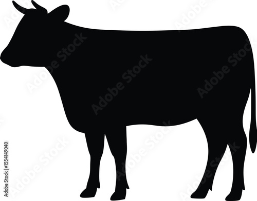 Cow silhouette, Black cow silhouette, animal silhouette