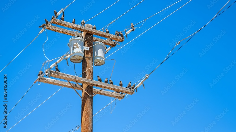 Raptor-safe power pole design supports bird safety with multiple perches for wildlife. This design is crucial in areas where raptor populations coexist with utility infrastructure Raptor-safe power pole design supports bird safety with multiple perches for wildlife. This design is crucial in areas where raptor populations coexist with utility infrastructure