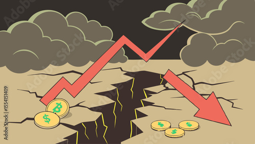 crisis with hope – New Opportunities Await, business graph with dollar sign