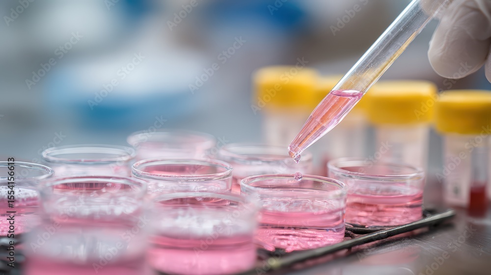 Medical Researcher Conducting Analysis with Pipette in a Laboratory Medical Researcher Conducting Analysis with Pipette in a Laboratory