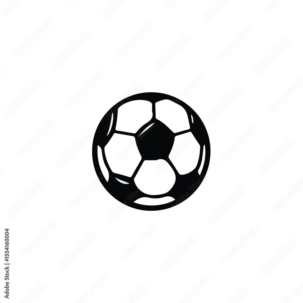 Obraz premium Soccer ball black icon. Football vector symbol. Foot ball vector icon for web graphic design