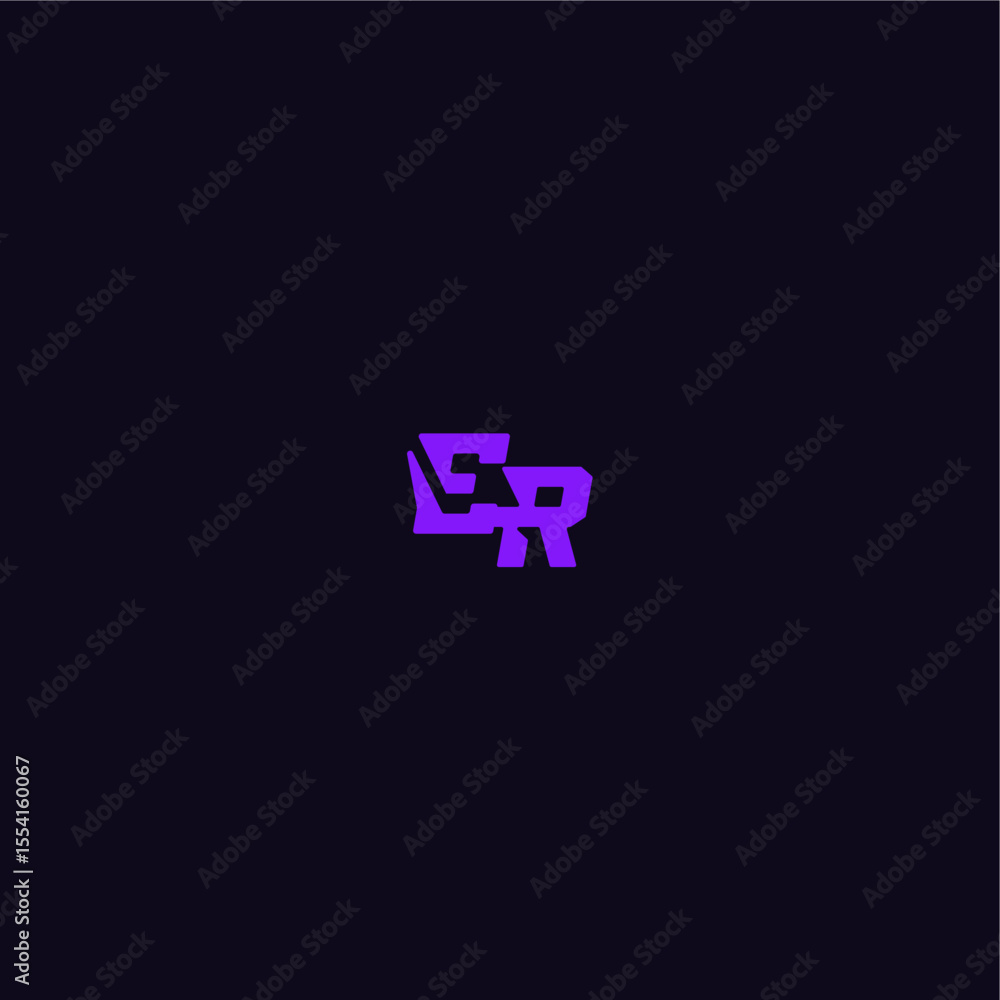 Obraz premium techno sport logo ER cool and sporty design with bold monogram style letter