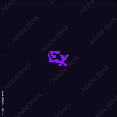 techno sport logo EX cool and sporty design with bold monogram style letter