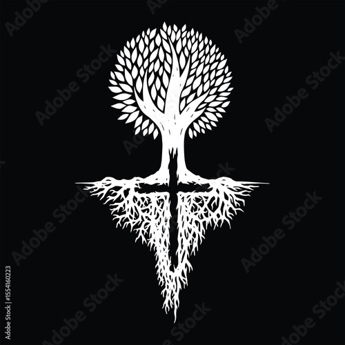 Tree of Life with Cross Roots
