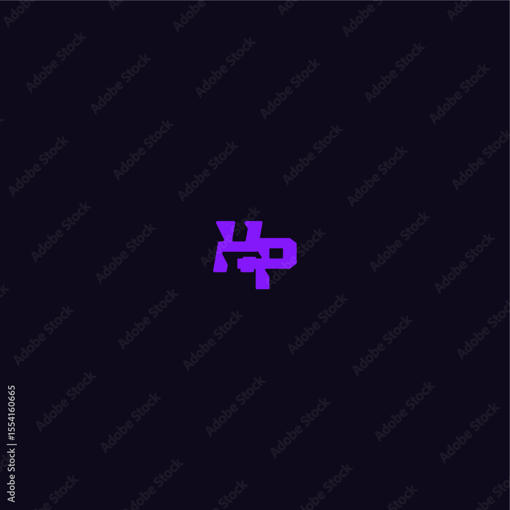 Obraz premium techno sport logo with bold monogram style letter cool and sporty design HP