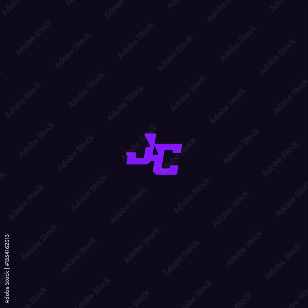 techno sport logo with bold monogram style letter cool and sporty design JC techno sport logo with bold monogram style letter cool and sporty design JC