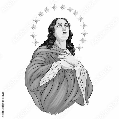 Принти на полотні Virgin Mary, invocation of the immaculate conception.