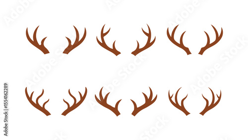 Deer antlers silhouette vector 