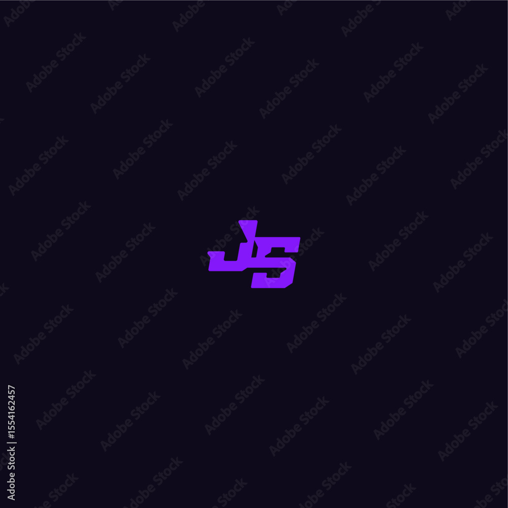 Obraz premium techno sport logo with bold monogram style letter cool and sporty design JS