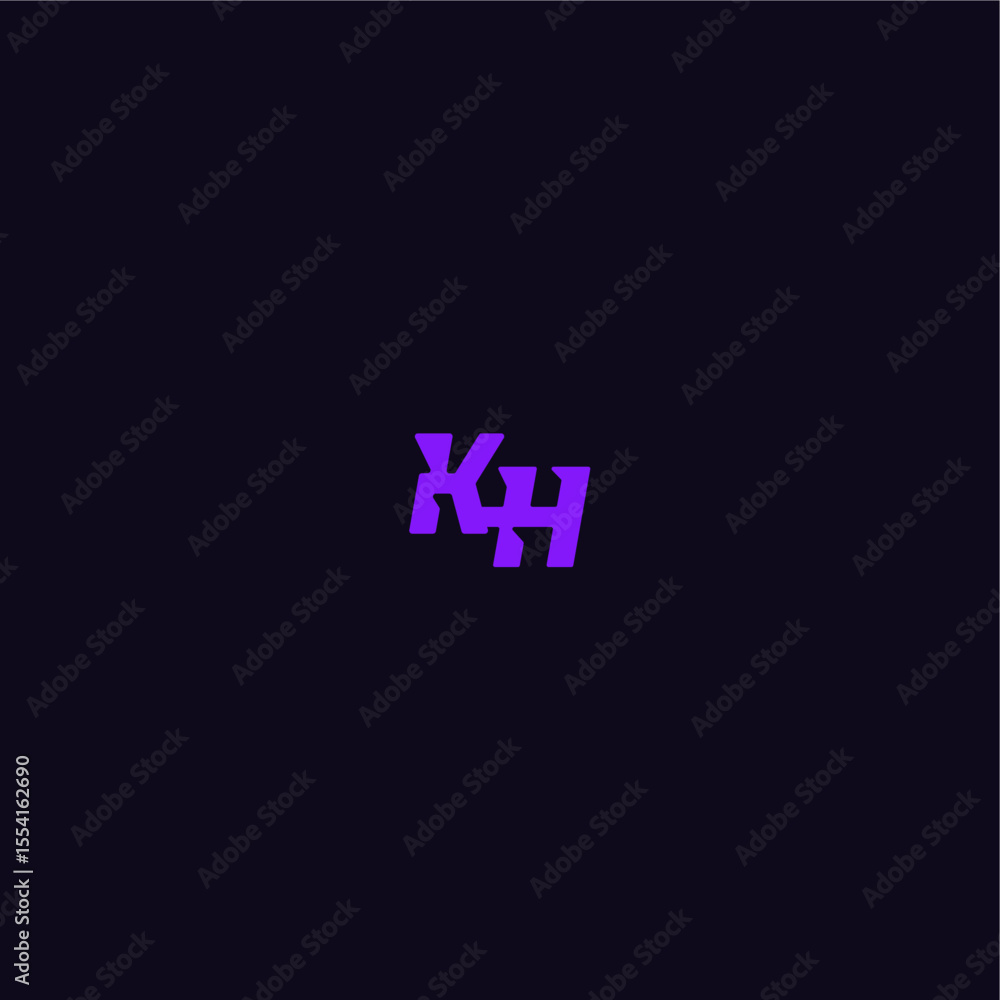 techno sport logo with bold monogram style letter cool and sporty design KH techno sport logo with bold monogram style letter cool and sporty design KH