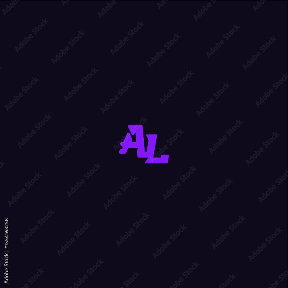 with bold monogram style cool and sporty design AL techno sport logo letter with bold monogram style cool and sporty design AL techno sport logo letter