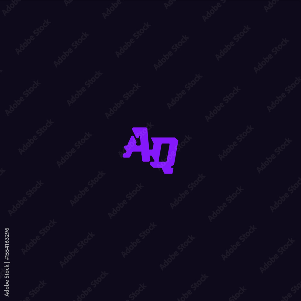 with bold monogram style cool and sporty design AQ techno sport logo letter with bold monogram style cool and sporty design AQ techno sport logo letter