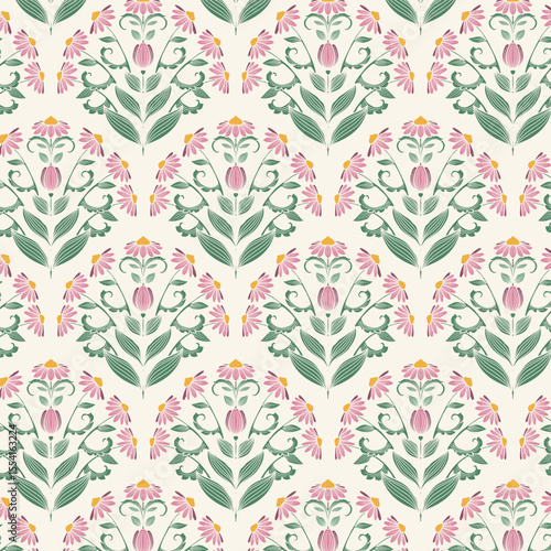 Art Nouveau Floral Arrangement Pattern
