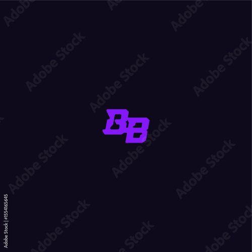 with bold monogram style cool and sporty design BB techno sport logo letter