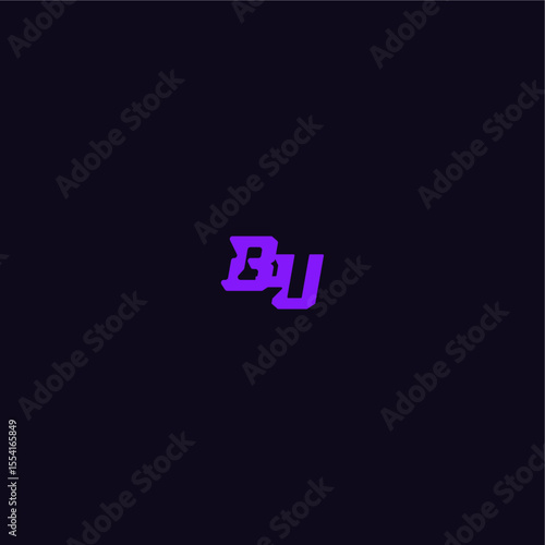 with bold monogram style cool and sporty design BU techno sport logo letter