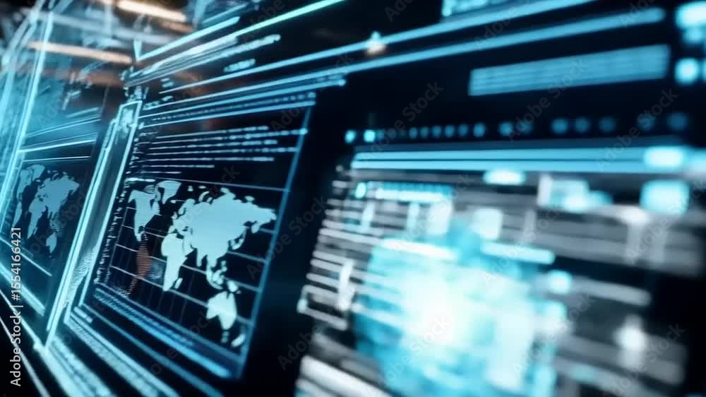 Futuristic Digital Interface: Global Data Visualization Futuristic Digital Interface: Global Data Visualization