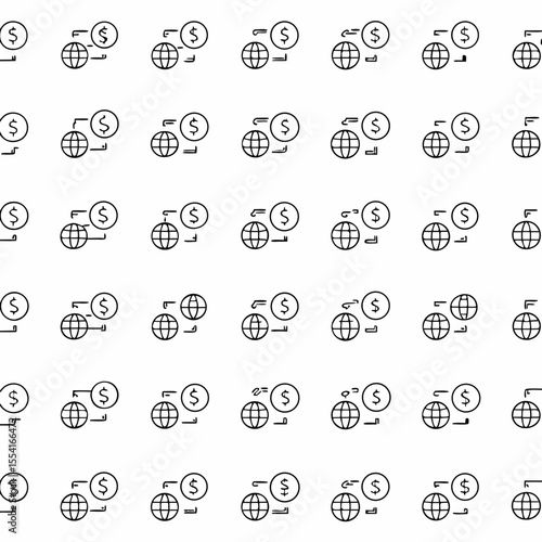 exchange rate icon pack with global currency      