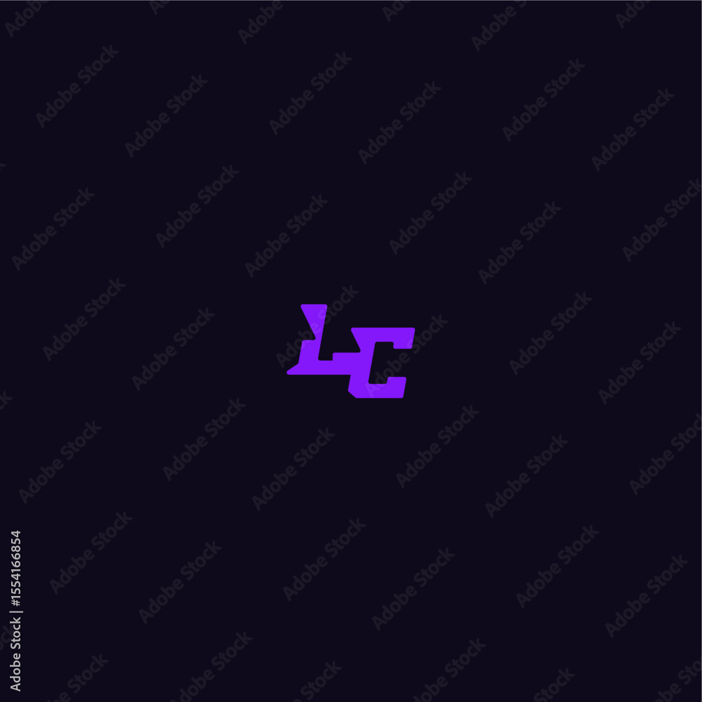 with bold monogram style cool and sporty design LC techno sport logo letter with bold monogram style cool and sporty design LC techno sport logo letter