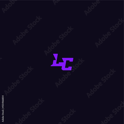 with bold monogram style cool and sporty design LC techno sport logo letter