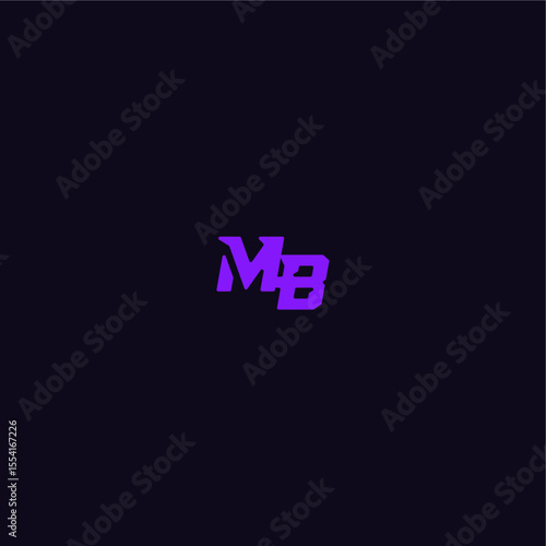 with bold monogram style cool and sporty design MB techno sport logo letter