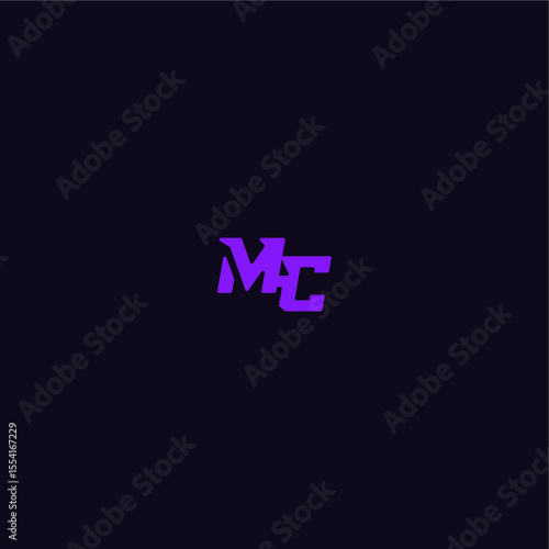 with bold monogram style cool and sporty design MC techno sport logo letter