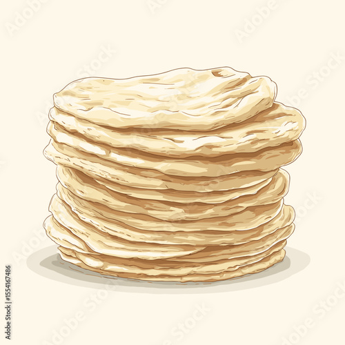 Stack of Folded Pita Bread in Soft Neutral Tones