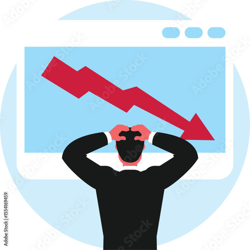 Bankruptcy Concept | Vector illustration representing the concept of bankruptcy, financial crisis, or business failure. Ideal for editorial, financial, or economic-themed projects showing money loss, 