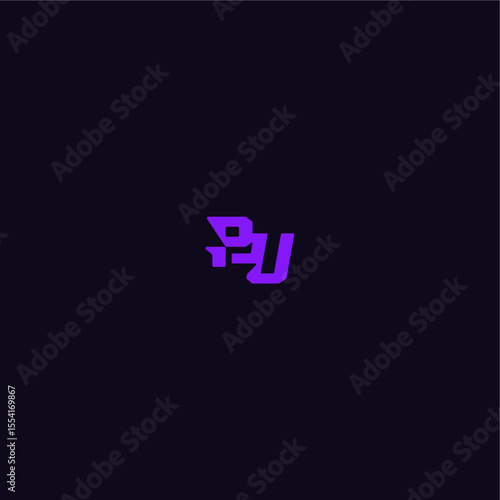 with bold monogram style cool and sporty design PU techno sport logo letter