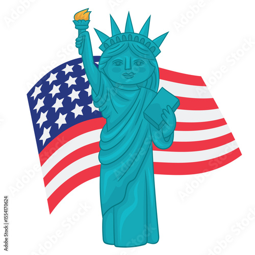 Statue of Liberty. Monument sculpture in New York. The national symbol of USA.