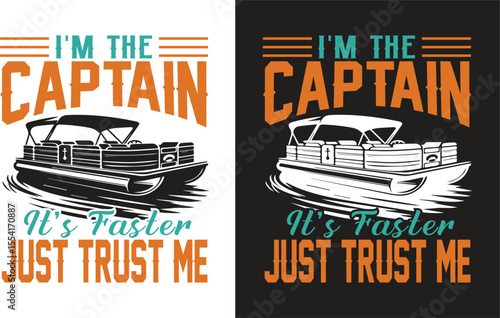 Pontoon vintage retro custom t-shirt design