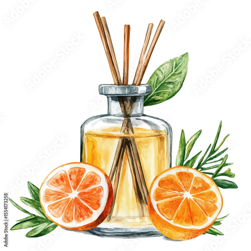 Air Freshener, watercolor clipart vector, isolated on a white background.