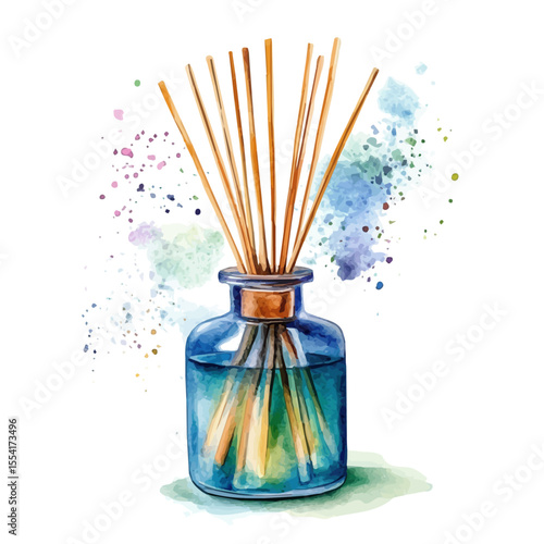 Air Freshener, watercolor painting vector, isolated on a white background.