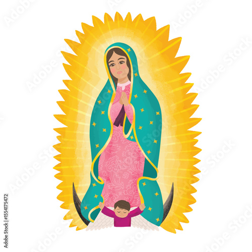 Virgin Mary, catholic invocation of our lady of Guadalupe, empress of America.