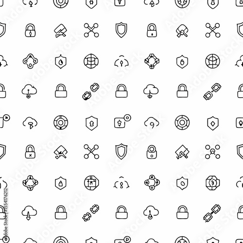 secure transaction and encryption icon set        