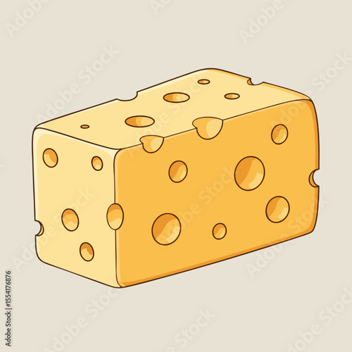 A block of cheese Swiss cheese with holes 3