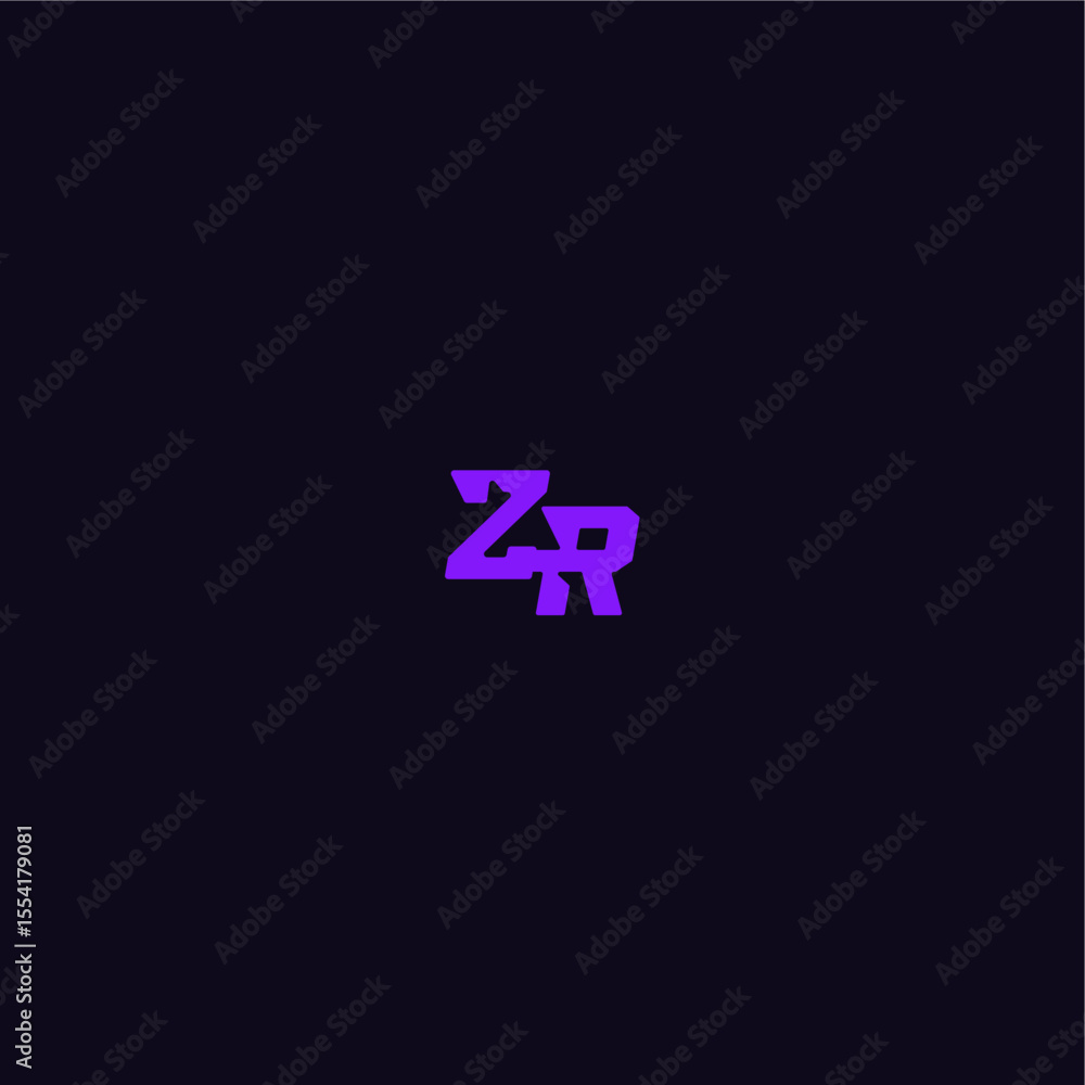 Fototapeta premium ZR letter cool and sporty design techno sport logo with bold monogram style