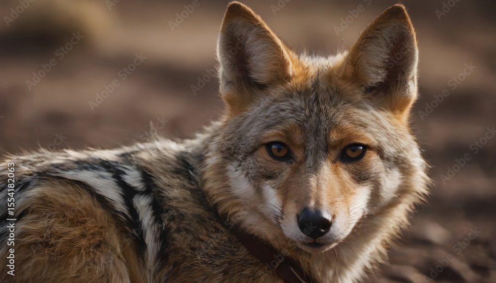closeup of a golden jackal closeup of a golden jackal