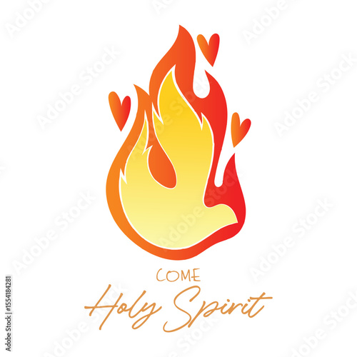 Holy Spirit Pentecost Sunday vector greetings.