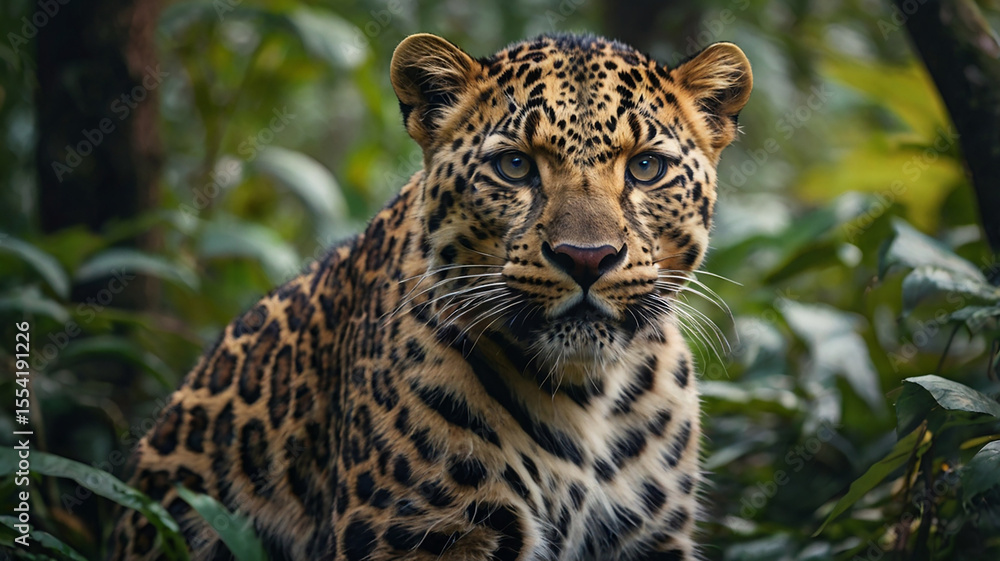 Naklejka premium portrait of a leopard