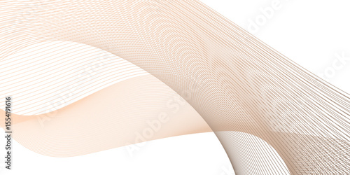 Flowing wave pattern gradient smooth curve shape isolated on transparent background. Technology , science lines flow and motion energy blend.	