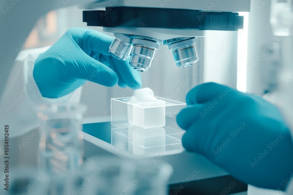 Fototapeta premium State-of-the-art laboratory tools execute a meticulous experiment in a pristine environment, emphasizing groundbreaking scientific discoveries and cutting-edge technology